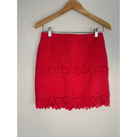J. Crew Scalloped Crochet Lace Mini Skirt Twee Academia Preppy Spring Vacation - Picture 3 of 6